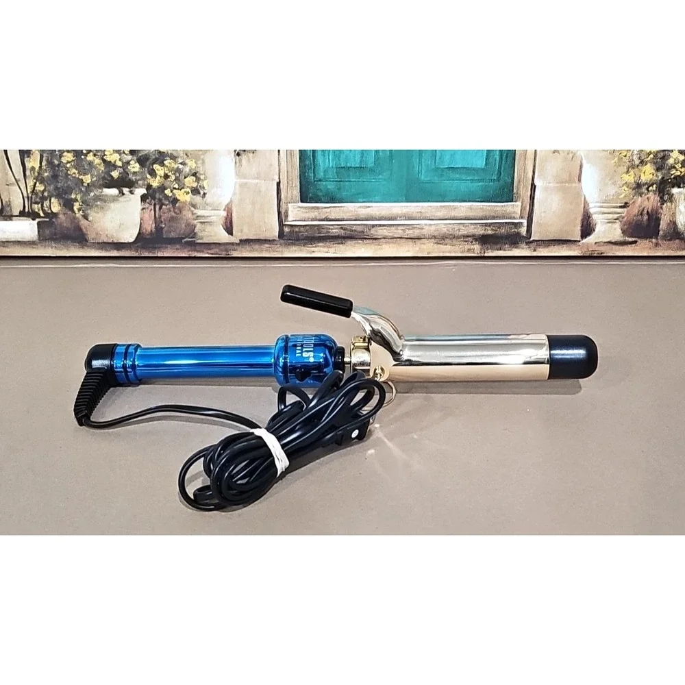 HOT TOOLS PROFESSIONAL 1 INCH FLIPPER LESS CURLING WAND CERAMIC UL38173C4 Blue